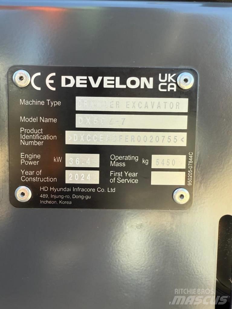 Develon DX 50 Z-7 Mini rýpadla < 7t