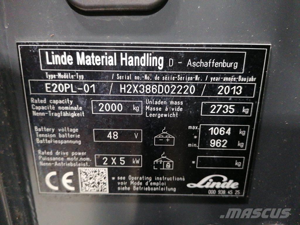 Linde E20PL-01 Akumulátorové vozíky