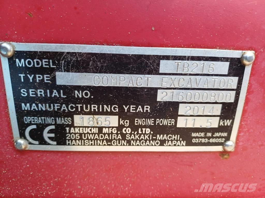 Takeuchi TB 216 Mini rýpadla < 7t