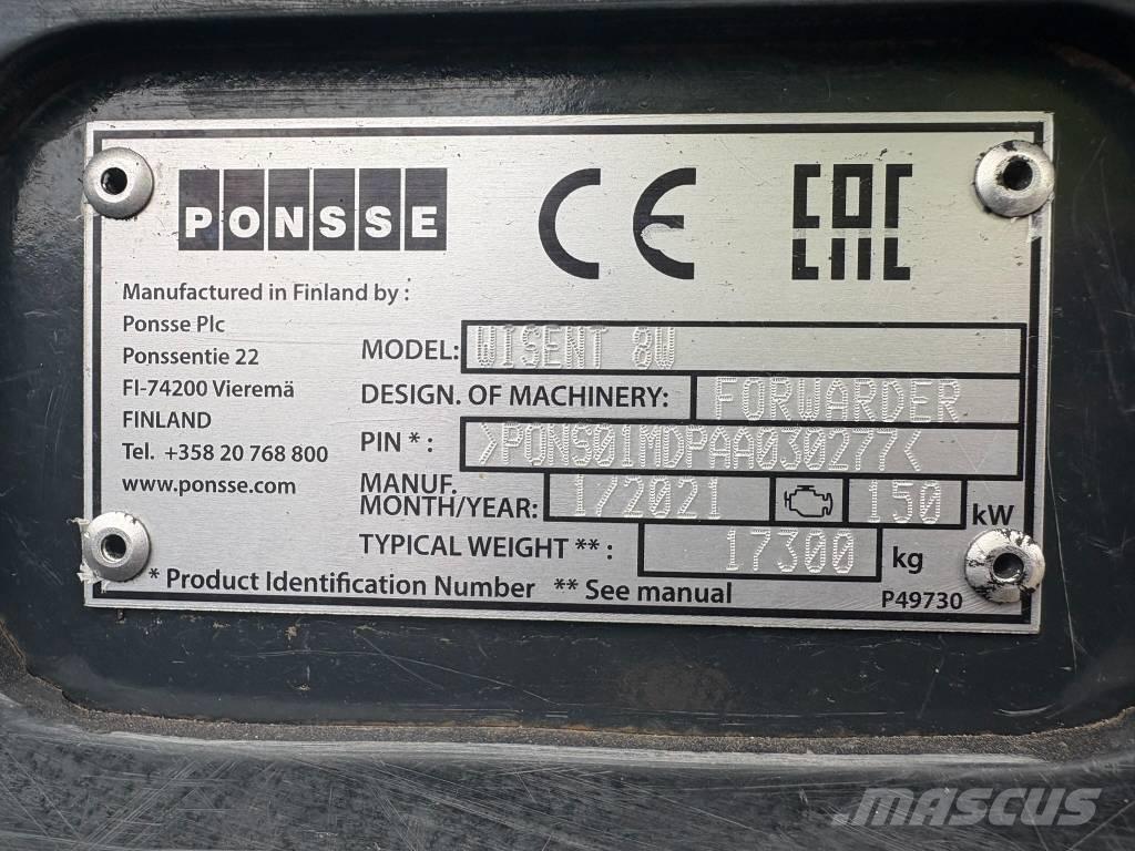 Ponsse Wisent 8W Vyvážecí traktory