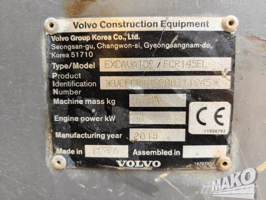 Volvo ECR 145 EL Pásová rýpadla