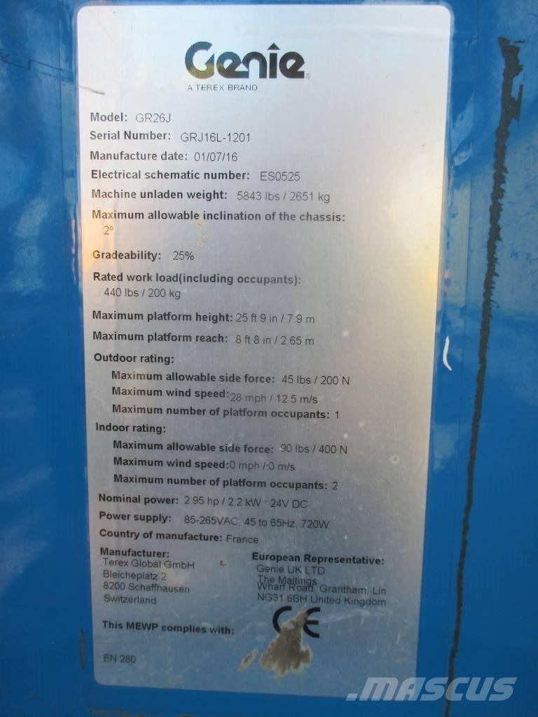 Genie GR 26 J Vertikální sloupové výtahy