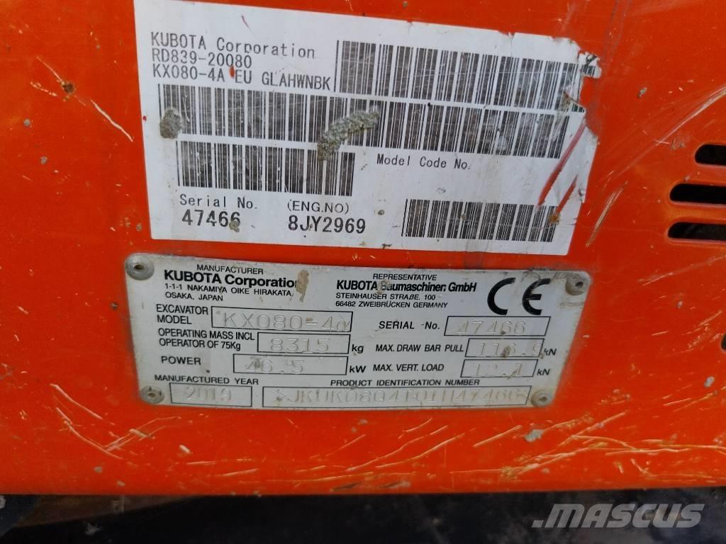 Kubota KX 080-4 Midi rýpadla 7t - 12t