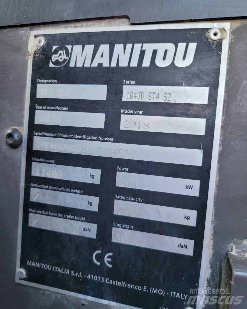 Manitou MLT960 Teleskopické manipulátory
