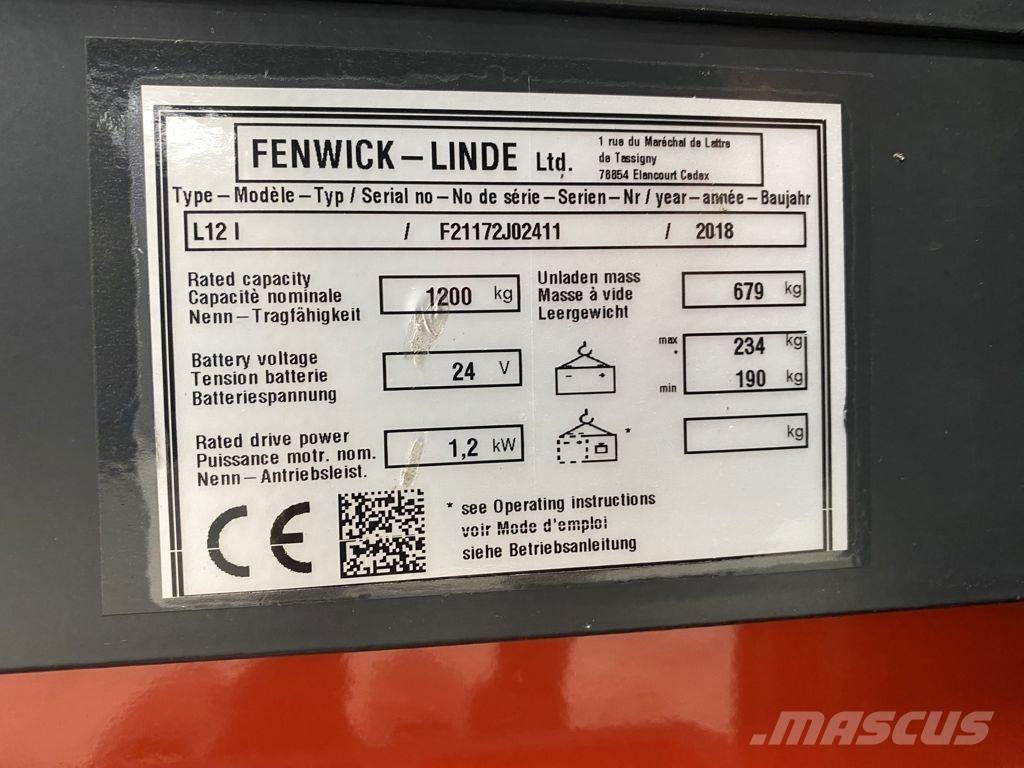 Linde L12 I Ručně vedené vysokozdvižné vozíky