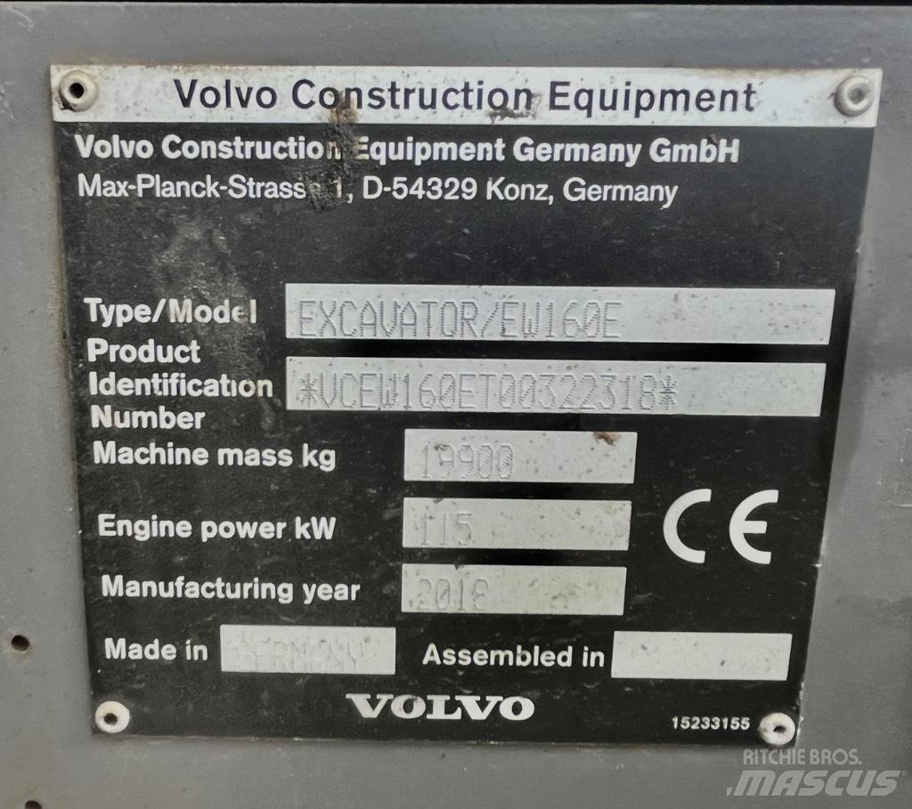 Volvo EW 160 E Kolová rýpadla