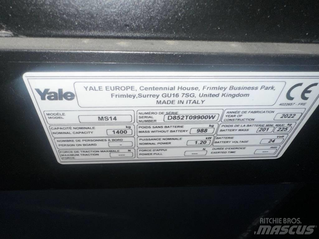 Yale MS 14 AC Ručně vedené vysokozdvižné vozíky
