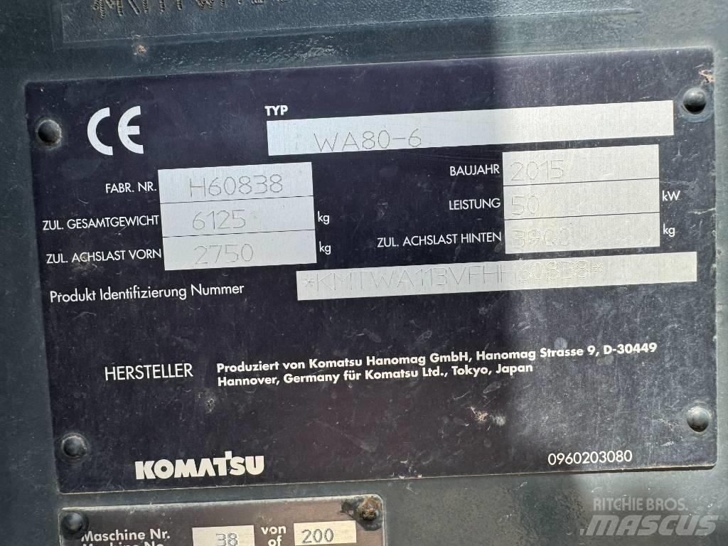 Komatsu WA80-6 Kolové nakladače