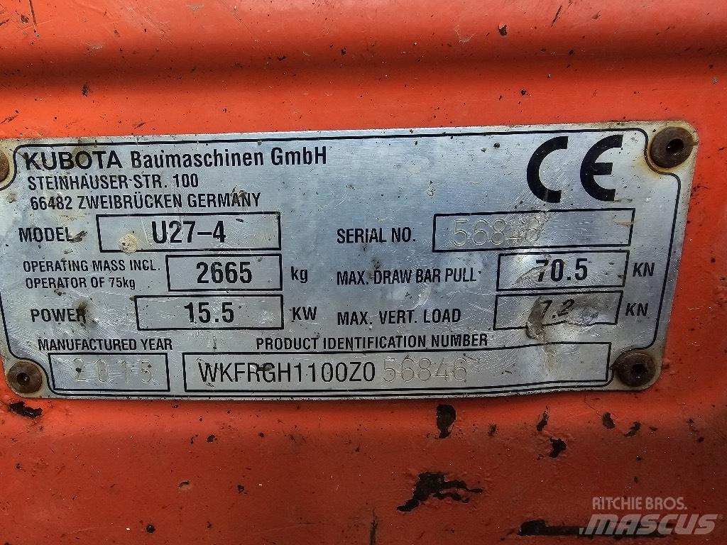 Kubota U 27-4 Mini rýpadla < 7t
