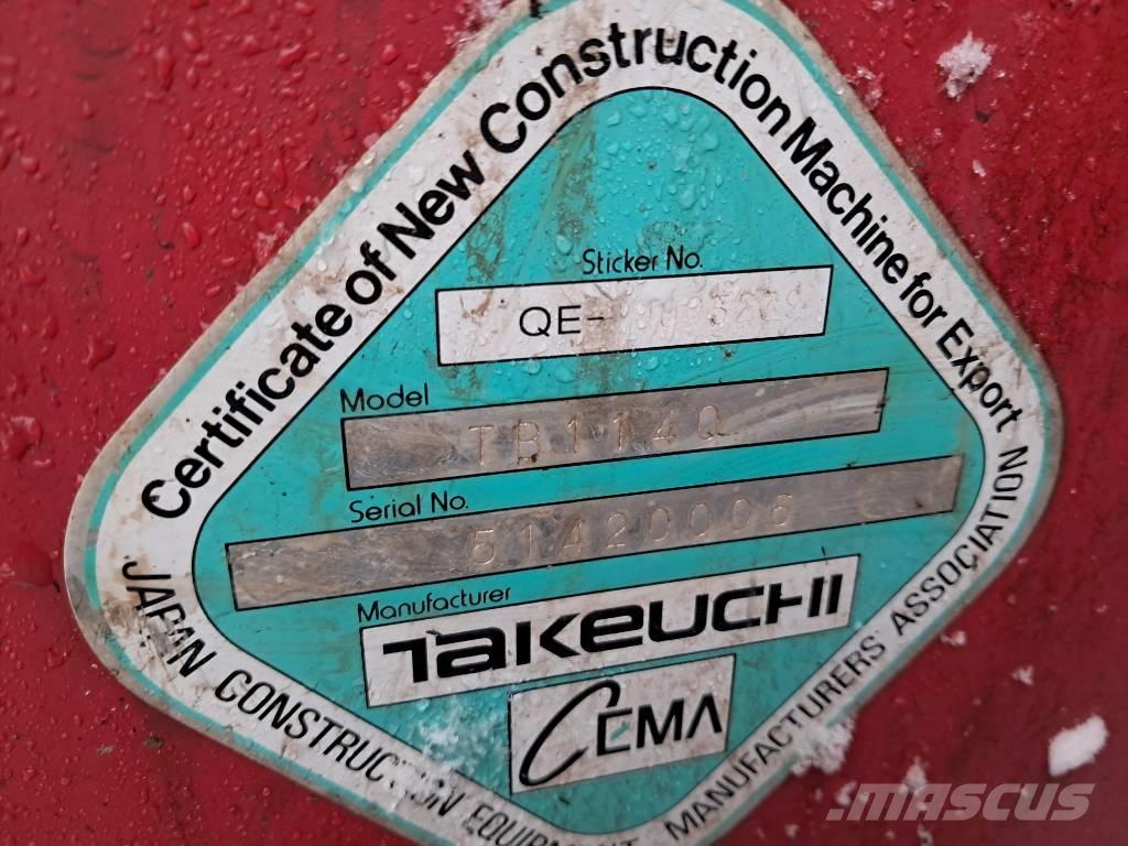 Takeuchi TB 1140 Pásová rýpadla