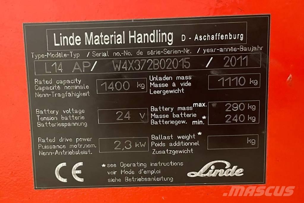 Linde L 14 Samohybné vozíky