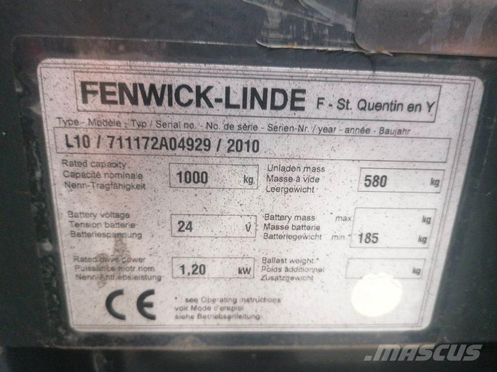 Linde L10 Ručně vedené vysokozdvižné vozíky