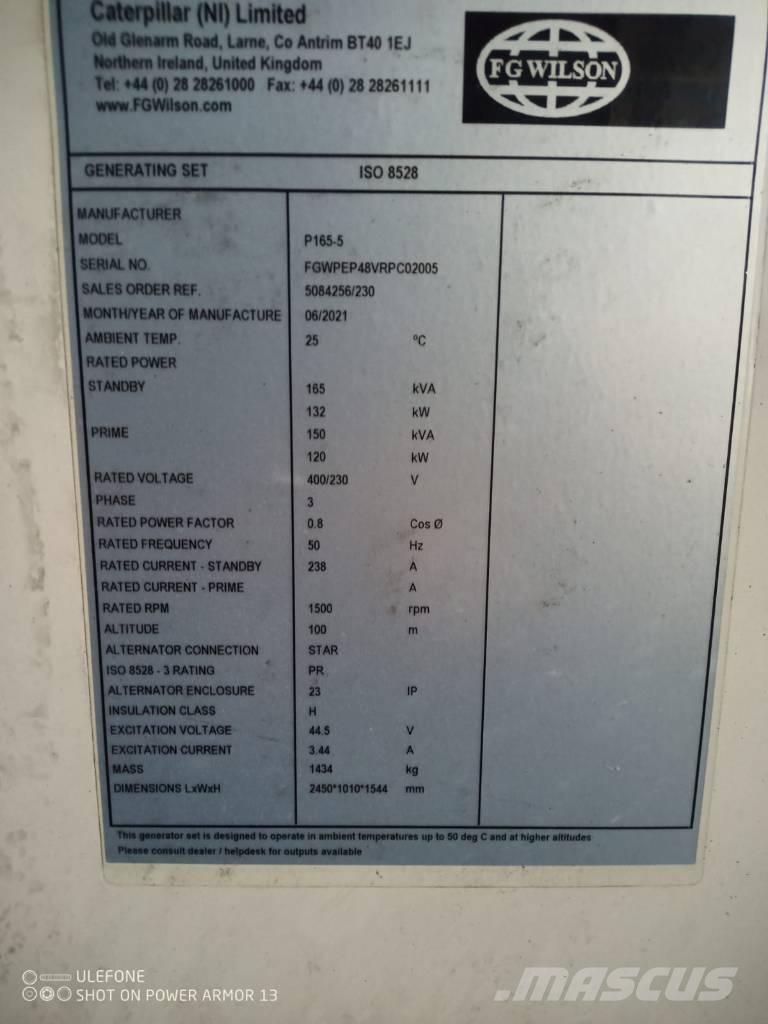FG Wilson P 165-5 Naftové generátory