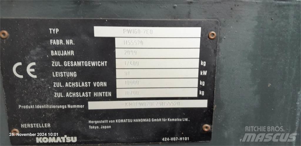 Komatsu PW160-7E0 Kolová rýpadla