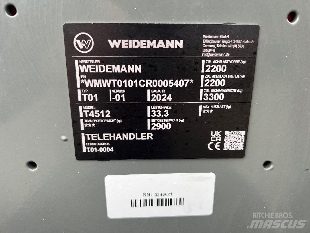 Weidemann 4512 Teleskopické nakladače pro zemědělství