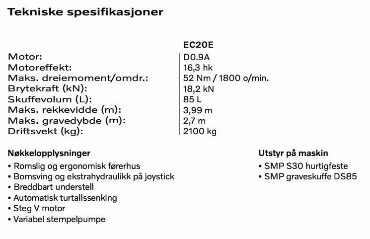 Volvo EC 20 E Mini rýpadla < 7t