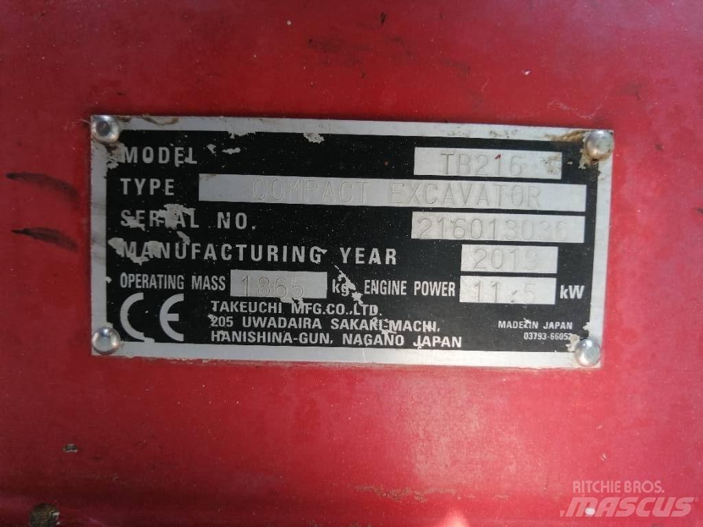 Takeuchi TB 216 Mini rýpadla < 7t