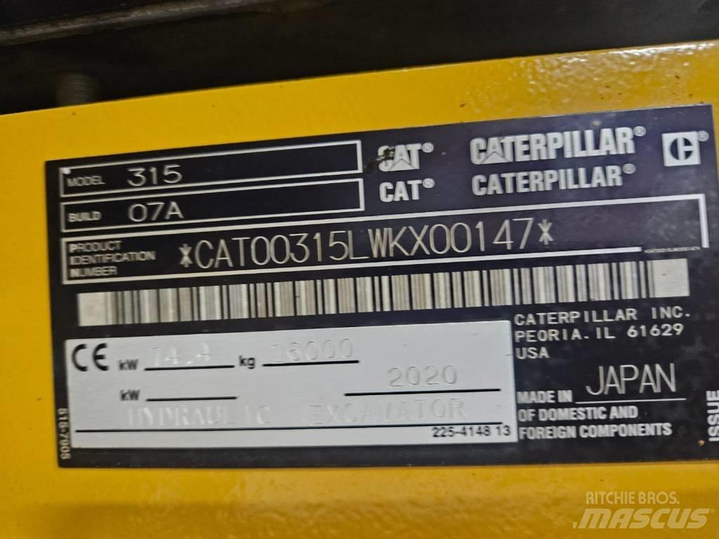 CAT 315 Pásová rýpadla