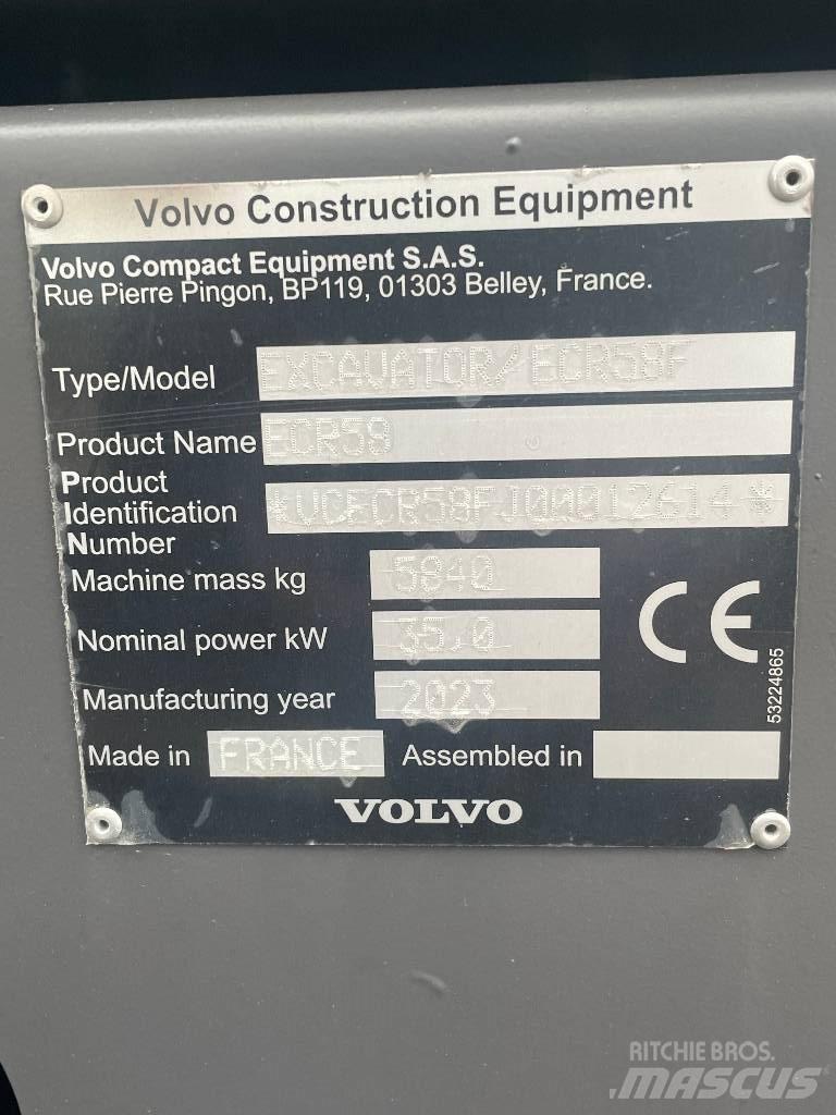 Volvo ECR 58 F Mini rýpadla < 7t