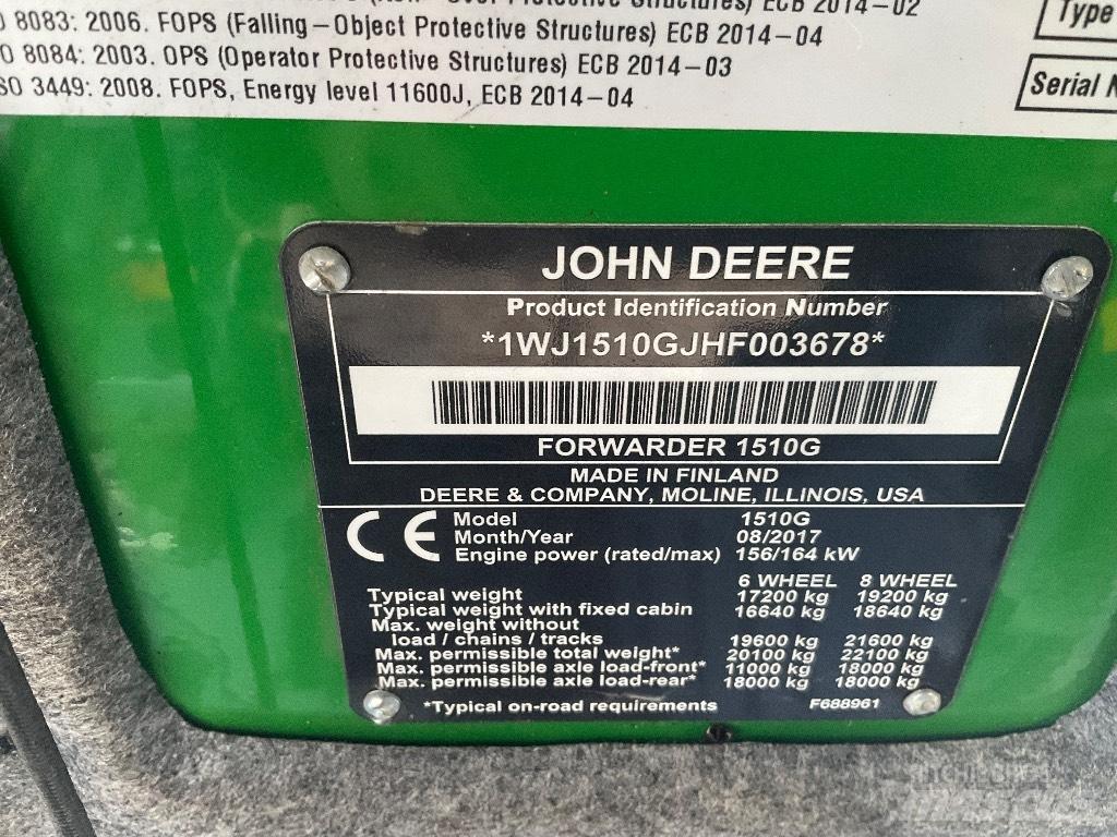 John Deere 1510G Vyvážecí traktory