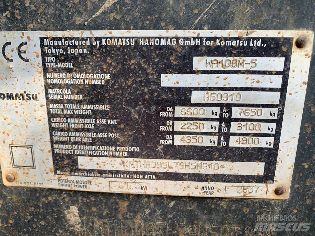 Komatsu WA 100 M-5 Kolové nakladače