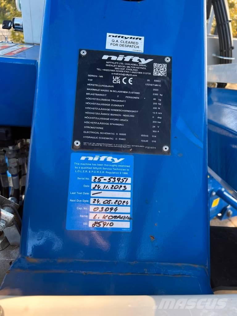 Niftylift 170 HET Přívěsové plošiny