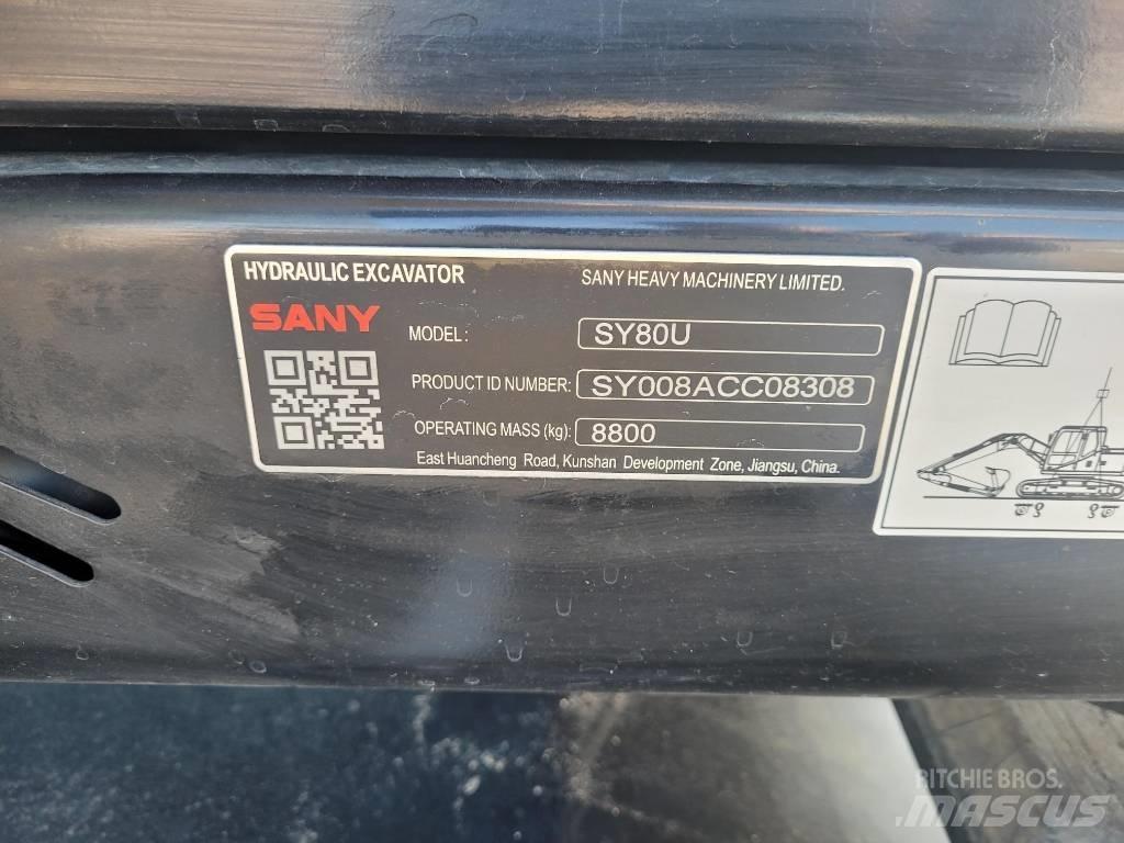 Sany SY80U Pásová rýpadla