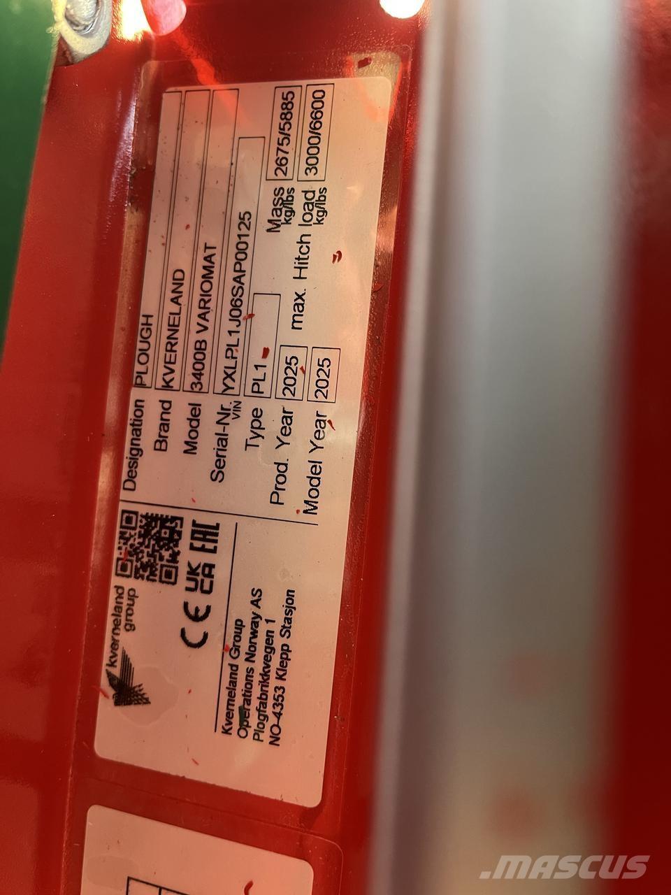 Kverneland 3400B Oboustranné pluhy