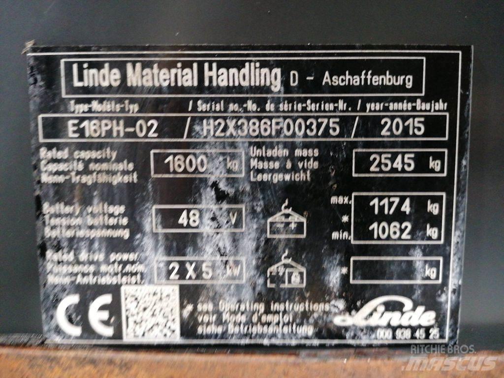 Linde E16PH-02 Akumulátorové vozíky