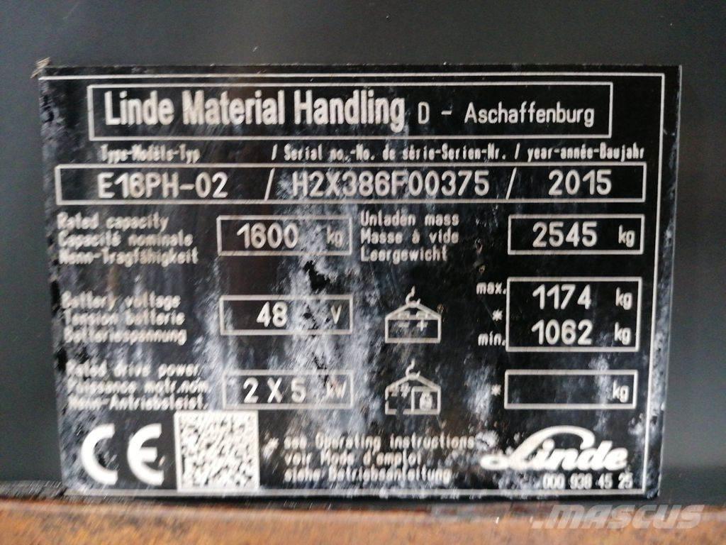 Linde E16PH-02 Akumulátorové vozíky
