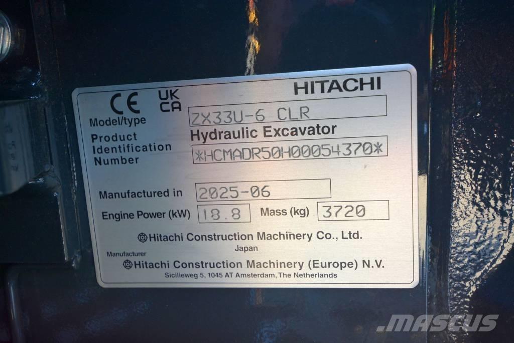 Hitachi ZX 33 U-6 Mini rýpadla < 7t