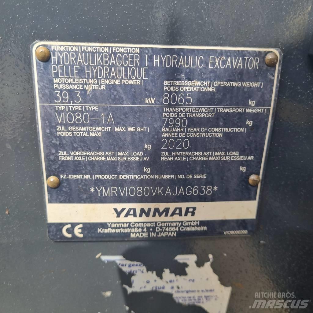 Yanmar Vio 80-1A Midi rýpadla 7t - 12t
