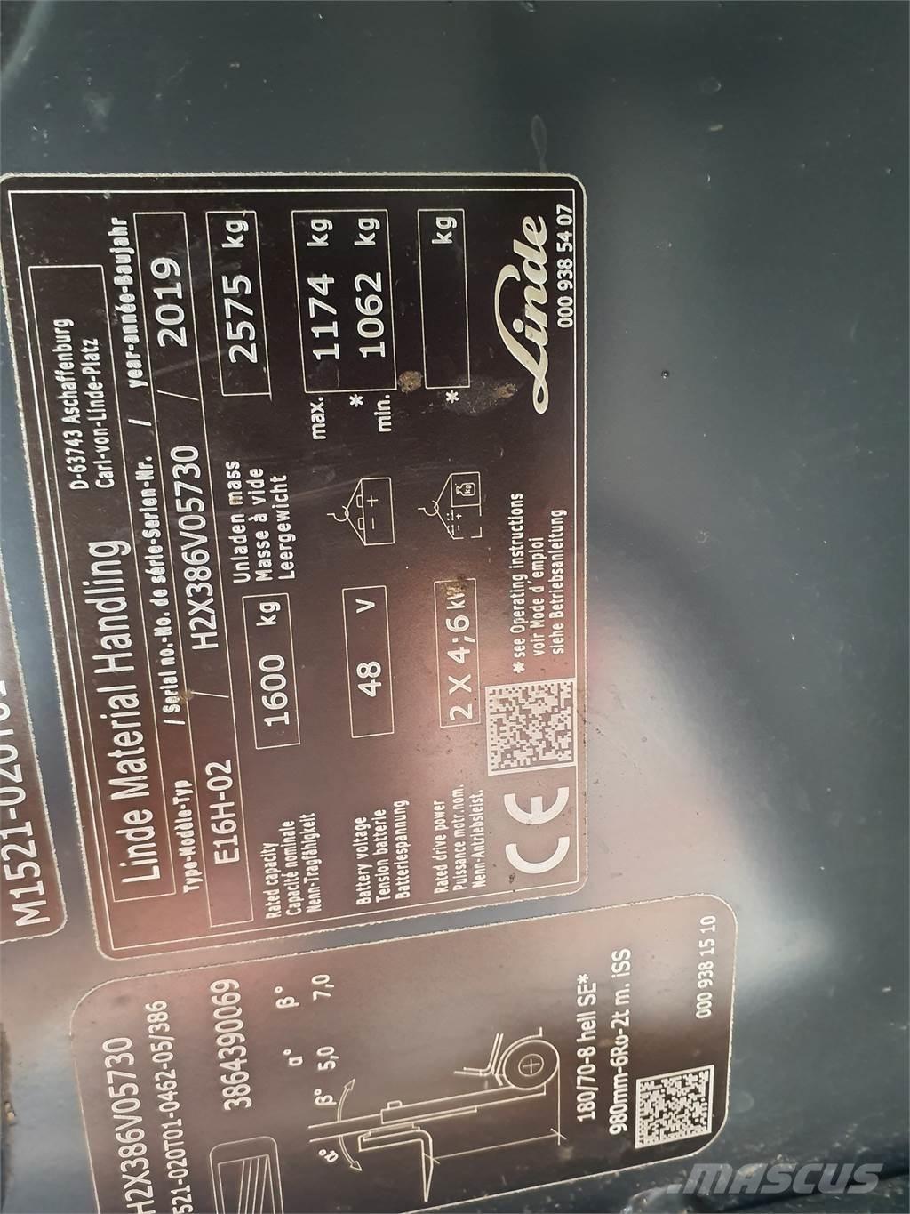 Linde E16 Akumulátorové vozíky