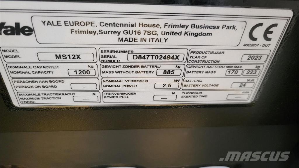 Yale MS12X Samohybné vozíky