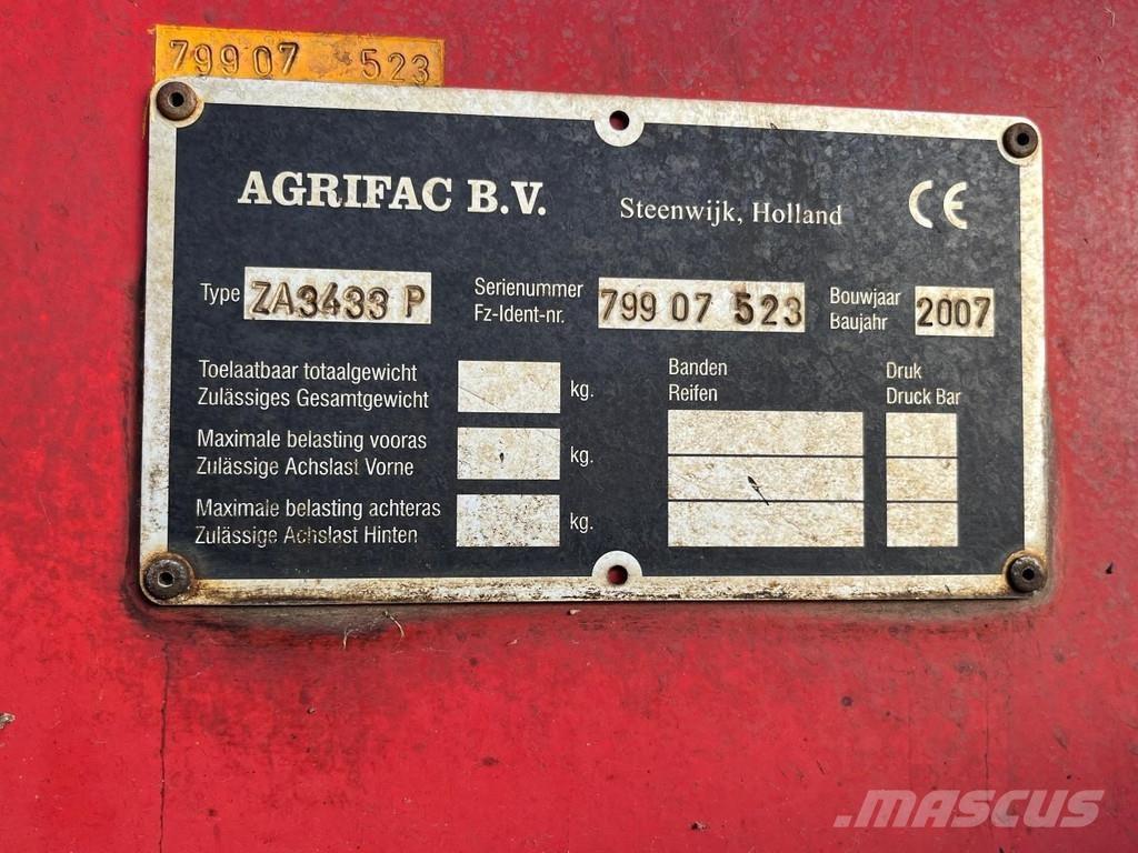 Agrifac ZA3433 Další vyorávače, příslušenství