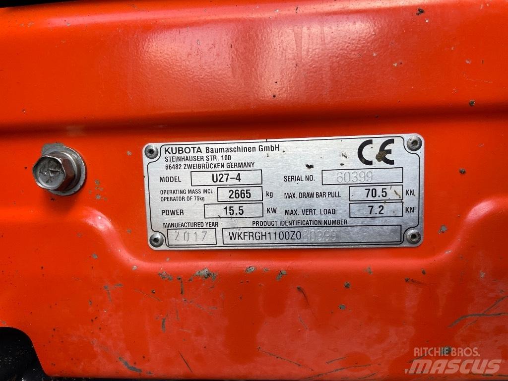 Kubota U 27-4 Mini rýpadla < 7t