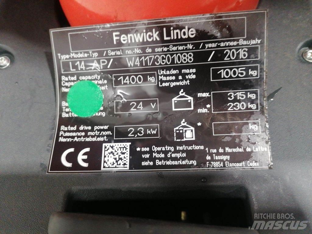 Linde L14AP Ručně vedené vysokozdvižné vozíky