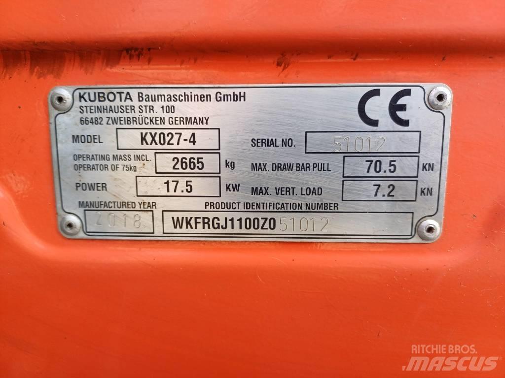 Kubota KX027-4 Mini rýpadla < 7t