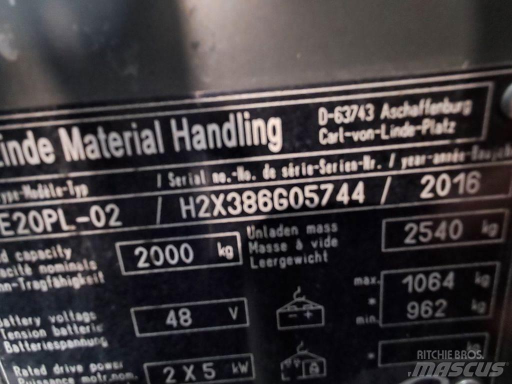 Linde E20PL-02 Akumulátorové vozíky
