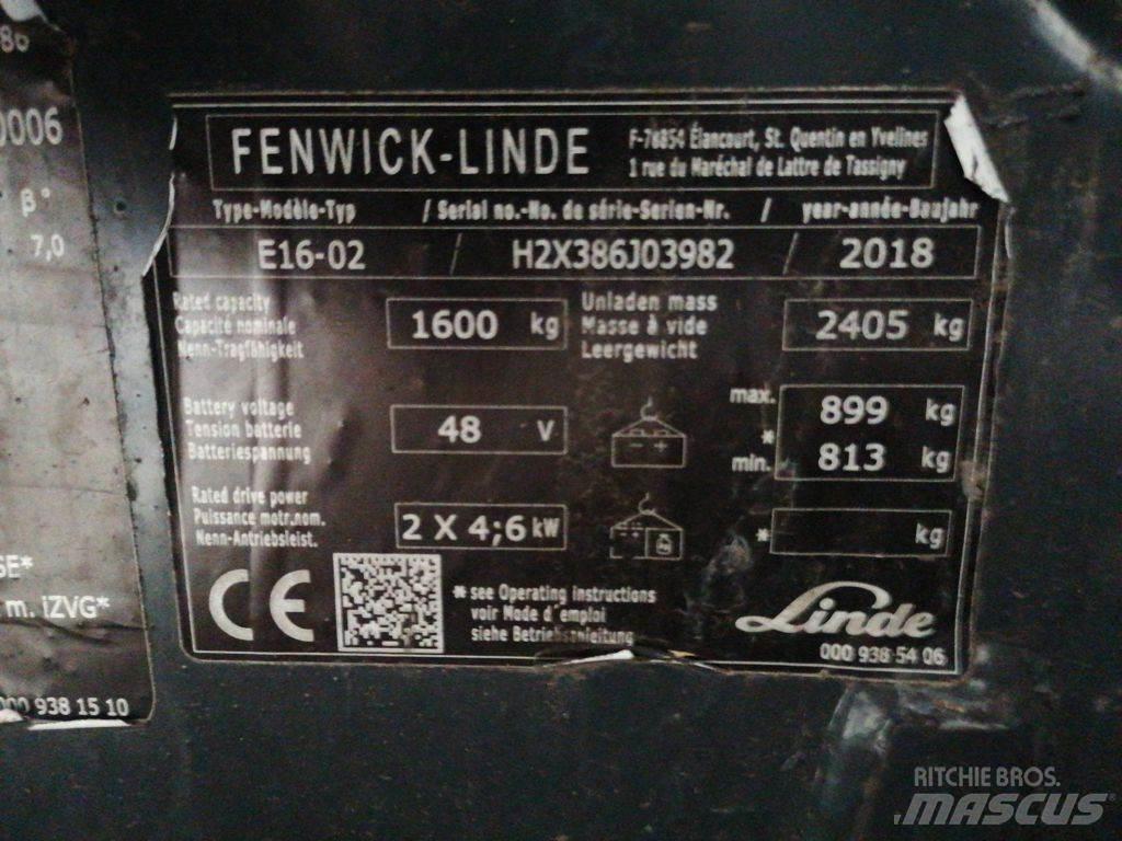 Linde E16-02 Akumulátorové vozíky