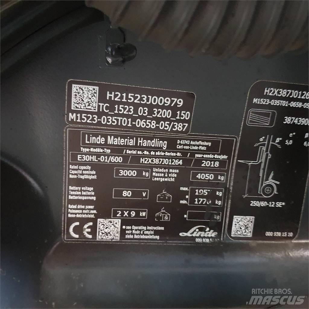 Linde E30/600HL Akumulátorové vozíky