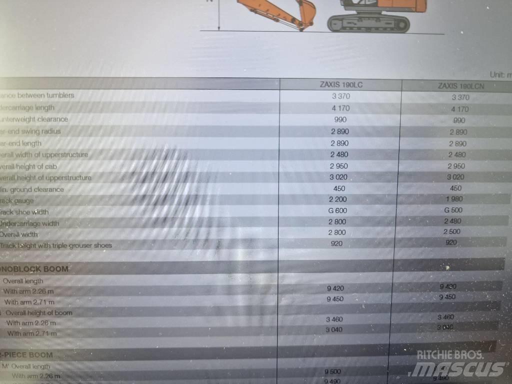 Hitachi ZX190LC-6 Pásová rýpadla