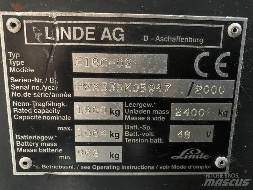 Linde E18C-02 Akumulátorové vozíky