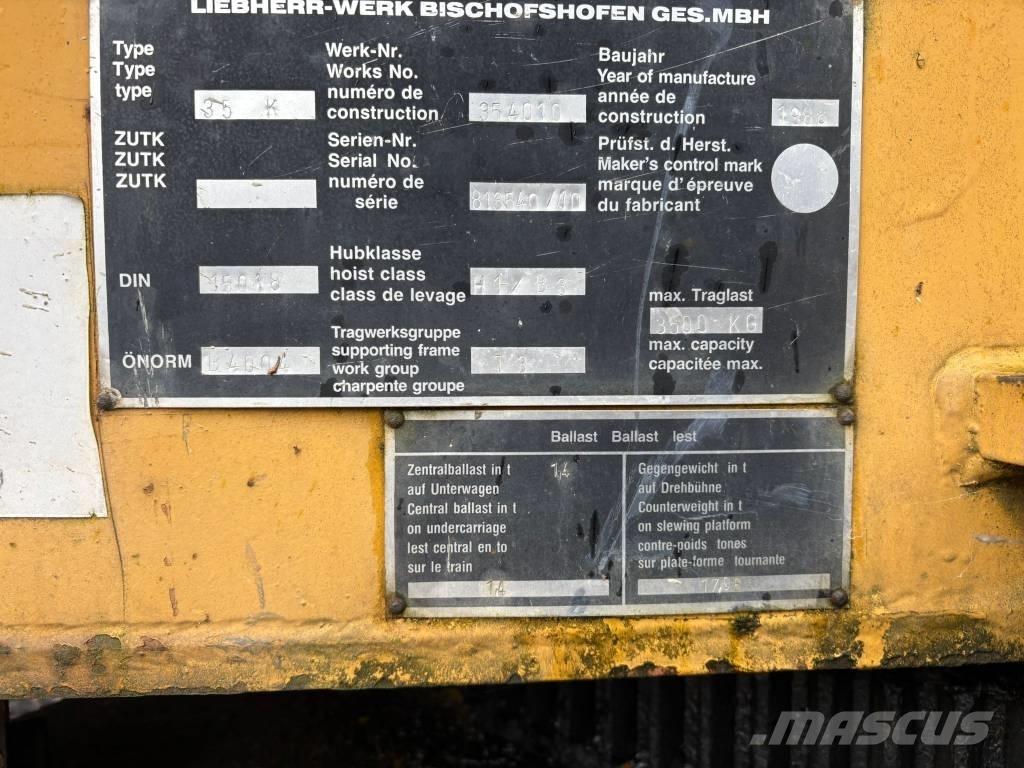Liebherr 35 K Stavební jeřáby