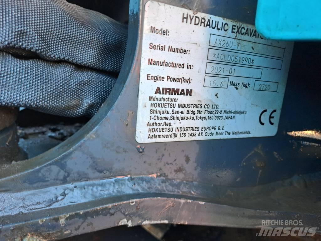Airman AX26U Mini rýpadla < 7t
