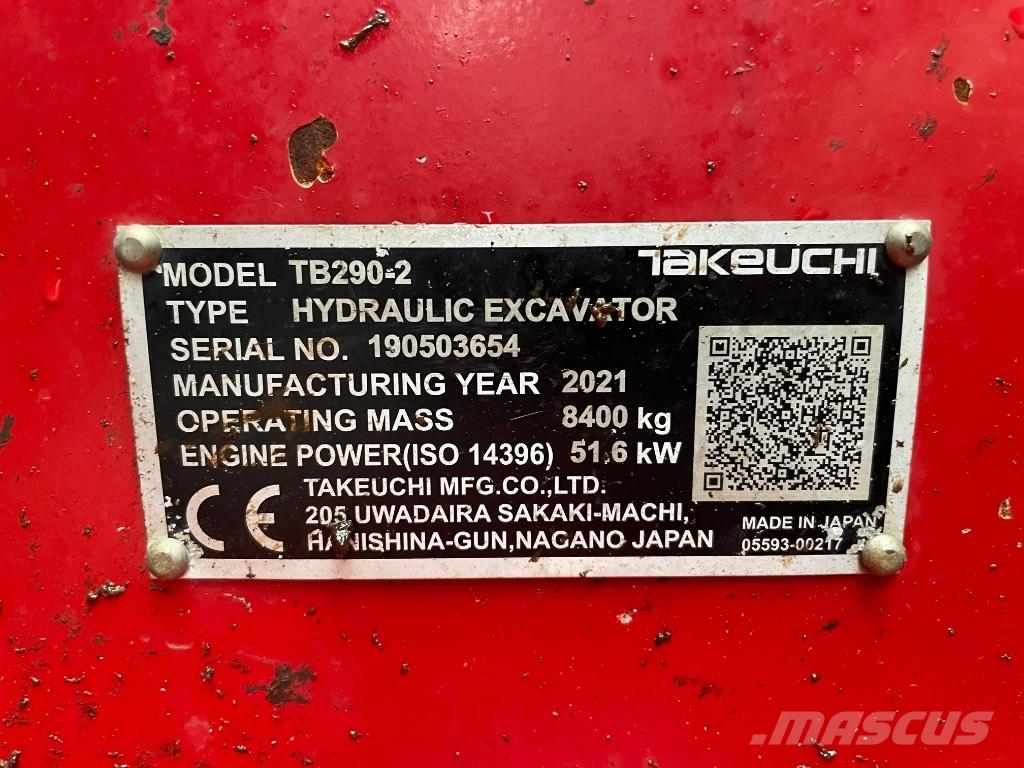Takeuchi TB 290 Midi rýpadla 7t - 12t