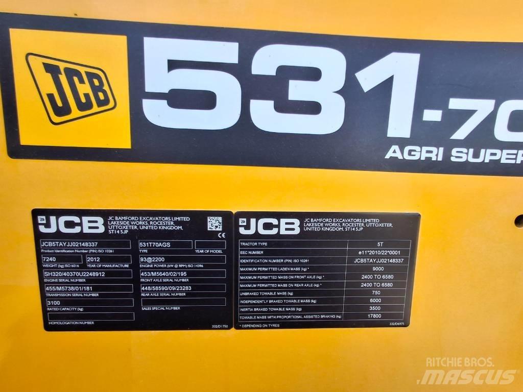 JCB 531-70 Teleskopické nakladače pro zemědělství