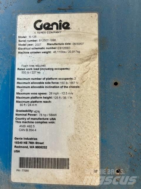 Genie S 125 Teleskopické plošiny