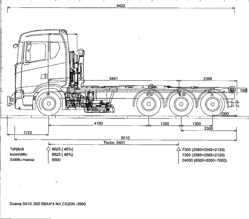 Scania R590 8x4 Hákový nosič kontejnerů