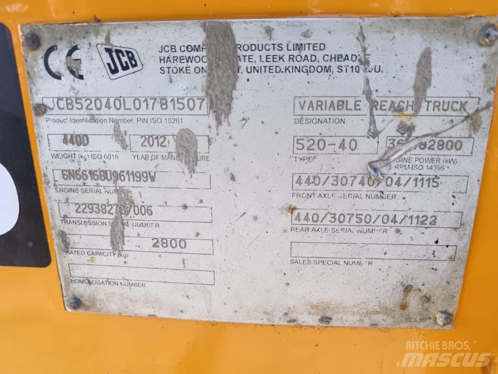 JCB 520-40 Teleskopické manipulátory